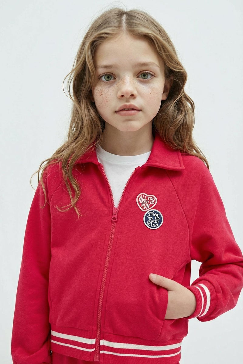 DeFacto Red Girl Girl Sweatshirt and Sweatpants 2 Piece Set Casual - Image 3